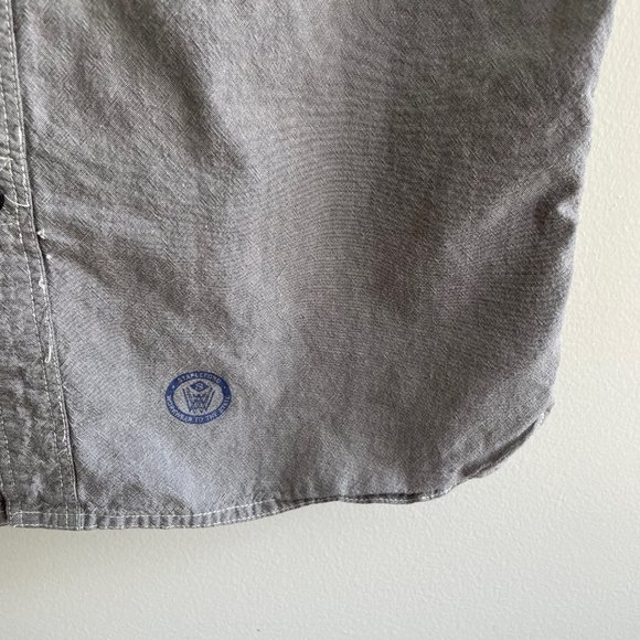 Stapleford Mens S Short Sleeve Grey Chambray Shirt - Picture 2 of 5